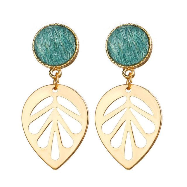 IF YOU Vintage Metal Geometric Drop Earrings For Women Gold Color Hollow Round Statement Hanging Fashion Dangle Earring Jewelry