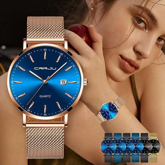 CRRJU luxe mode femme Bracelet montre femmes décontracté étanche Quartz dames robe montres cadeau amant horloge relogio feminino