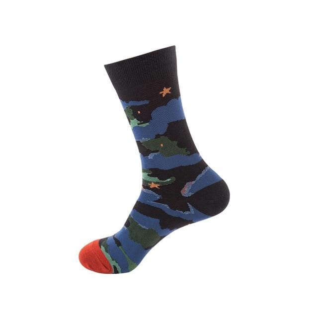 Femmes chaussettes drôle mignon dessin animé Fruits avocat oeuf peinture à l'huile Van Gogh rayures heureux japonais Harajuku skateboard chaussettes