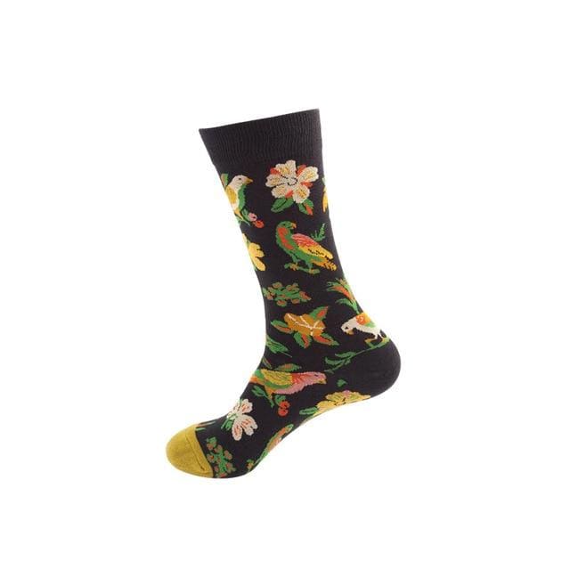 Femmes chaussettes drôle mignon dessin animé Fruits avocat oeuf peinture à l'huile Van Gogh rayures heureux japonais Harajuku skateboard chaussettes