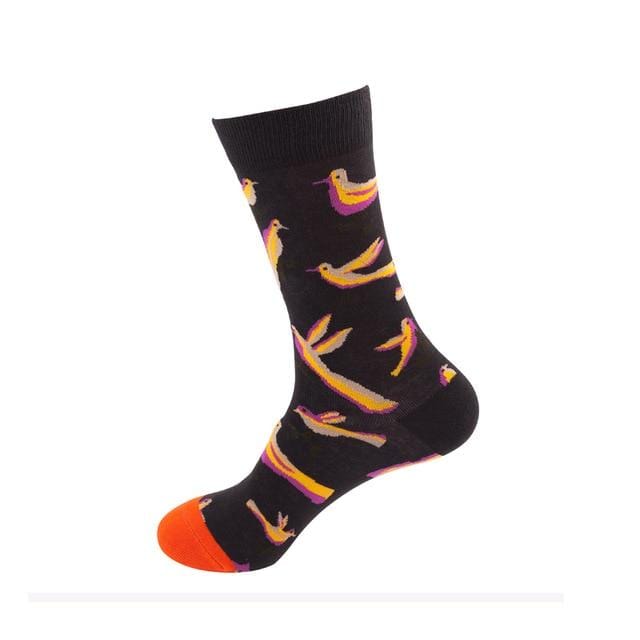 Femmes chaussettes drôle mignon dessin animé Fruits avocat oeuf peinture à l'huile Van Gogh rayures heureux japonais Harajuku skateboard chaussettes