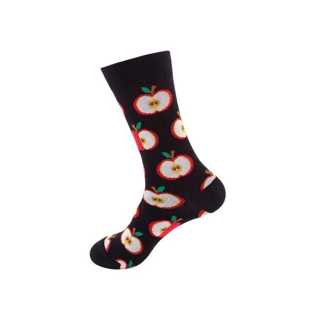 Femmes chaussettes drôle mignon dessin animé Fruits avocat oeuf peinture à l'huile Van Gogh rayures heureux japonais Harajuku skateboard chaussettes