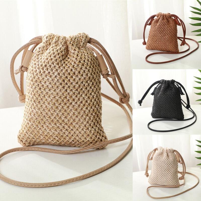 Women Girl Bohemian Straw Woven Bag Rattan Wicker Handbag Beach Bag Crossbody Bags New /BY