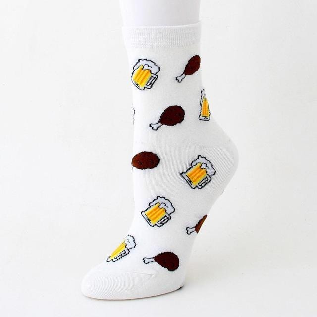 Harajuku happy socks men's funny combed cotton dress casual wedding socks colorful novelty skateboard socks men Snack pattern