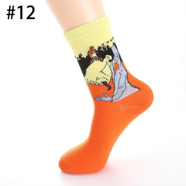 Chaussettes en coton hommes nuit étoilée hiver rétro femmes personnalité Art Van Gogh chaussettes peinture à l'huile chaussettes drôles chaussettes heureuses mâle socken