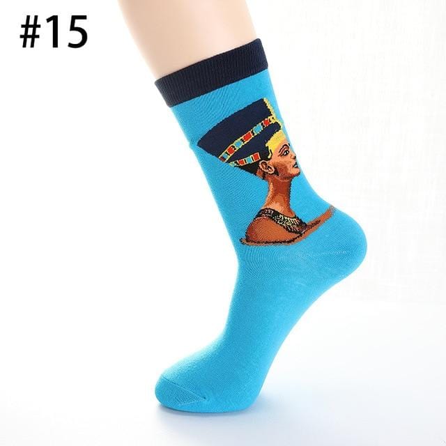 Chaussettes en coton hommes nuit étoilée hiver rétro femmes personnalité Art Van Gogh chaussettes peinture à l'huile chaussettes drôles chaussettes heureuses mâle socken