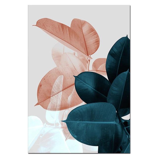 Wandbilder für Wohnzimmer, Blatt-Cuadros-Bild, nordisches Poster, florale Wandkunst, Leinwandmalerei, botanische Poster und Drucke