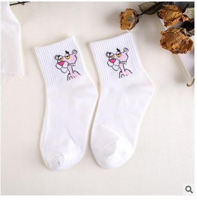 Chaussettes en coton pour femmes, personnage de dessin animé, motif de personnage féminin, courtes et mignonnes, Hipster, mode, imprimé Animal, cheville