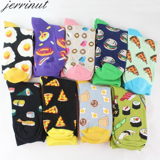 Chaussettes amusantes pour femmes, avec impression d'art, chaussettes d'hiver chaudes et mignonnes avec avocat Sushi nourriture en coton, chaussettes unisexes Harajuku à la mode, 1 paire