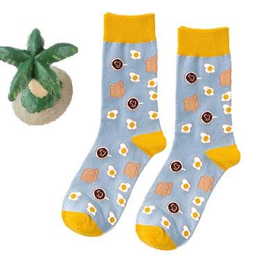 Chaussettes amusantes pour femmes, avec impression d'art, chaussettes d'hiver chaudes et mignonnes avec avocat Sushi nourriture en coton, chaussettes unisexes Harajuku à la mode, 1 paire