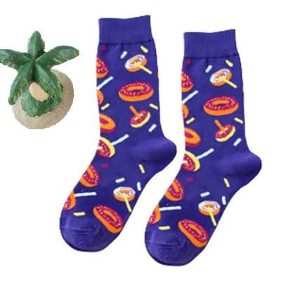 Frauen glücklich lustige Socken mit Druck Kunst süße warme Wintersocken mit Avocado Sushi Essen Baumwolle Mode Harajuku Unisex Socke 1 Paar