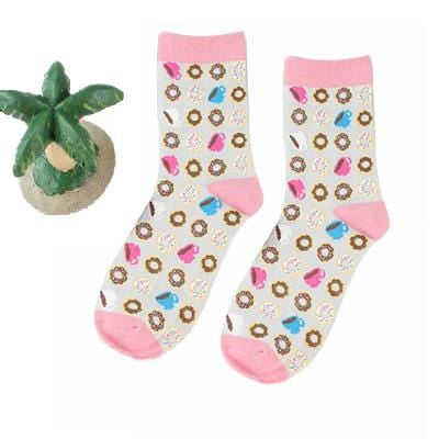 Frauen glücklich lustige Socken mit Druck Kunst süße warme Wintersocken mit Avocado Sushi Essen Baumwolle Mode Harajuku Unisex Socke 1 Paar