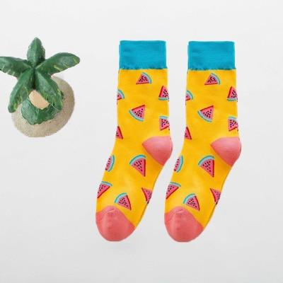 Frauen glücklich lustige Socken mit Druck Kunst süße warme Wintersocken mit Avocado Sushi Essen Baumwolle Mode Harajuku Unisex Socke 1 Paar