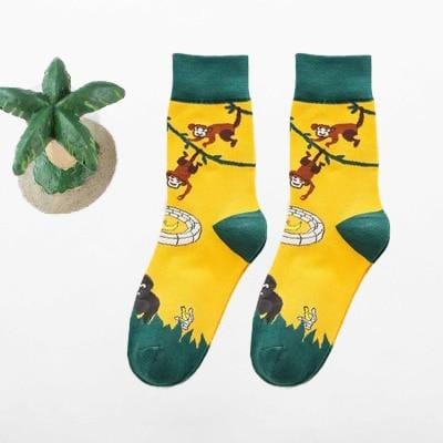 Frauen glücklich lustige Socken mit Druck Kunst süße warme Wintersocken mit Avocado Sushi Essen Baumwolle Mode Harajuku Unisex Socke 1 Paar