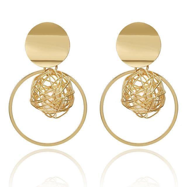 Boucles d'oreilles de déclaration de mode 2019 grandes boucles d'oreilles géométriques pour les femmes suspendues boucles d'oreilles goutte boucle d'oreille bijoux modernes