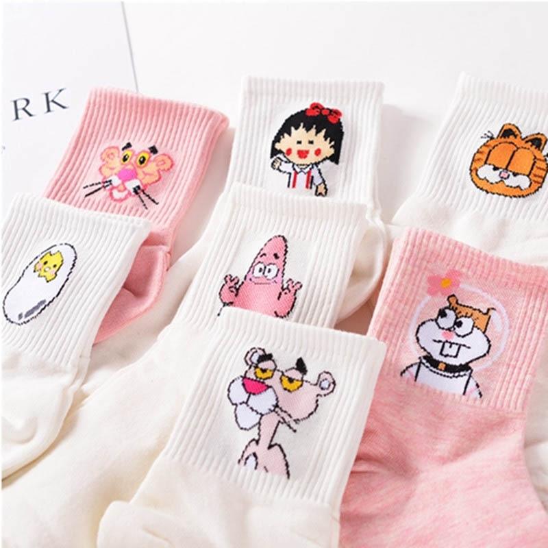 Haute qualité mignon élégant belle Kawaii dessin animé doux Harajuku coton femmes chaussettes animaux caractère décontracté chaussettes courtes chaude