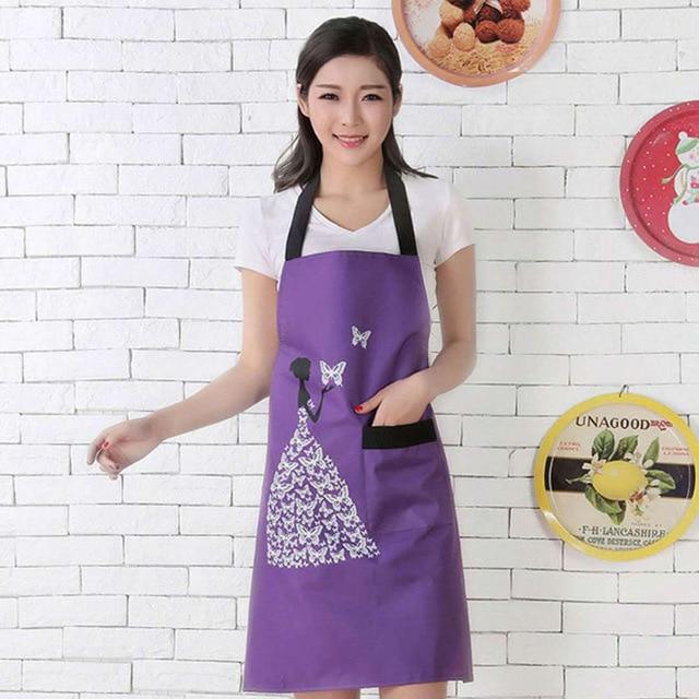 1Pcs Striped Waterproof Polyester Apron Woman Adult Bibs Home Cooking Baking Coffee Shop Cleaning Aprons Kitchen Accessory 46212