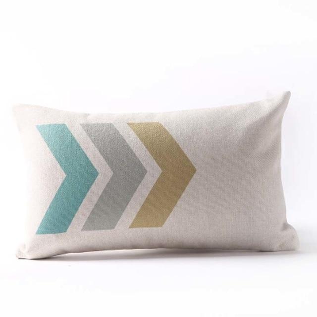 Nordic Geometric Cushion Covers Arrows Deer Elk Sofa Decorative Cushions Pillow Cover 45*45 Linen Beige Pillow Case funda cojín