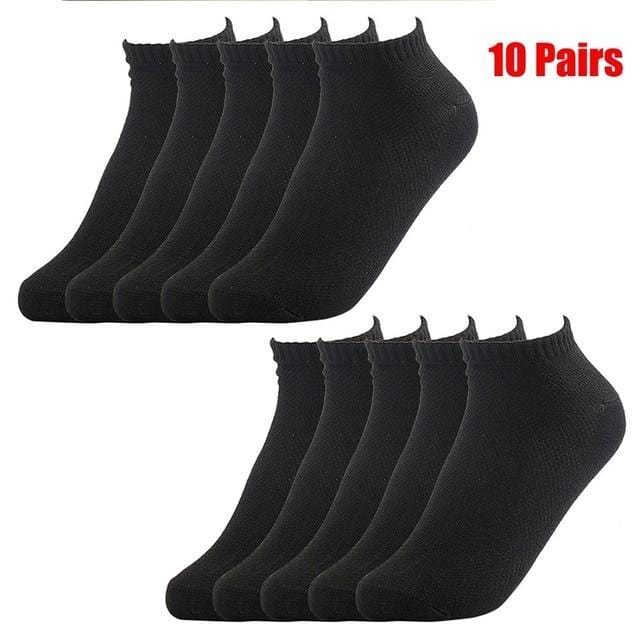 20Pcs=10Pair Solid Mesh Men's Socks Invisible Ankle Socks Men Summer Breathable Thin Male Boat Socks HOT SALE 2020