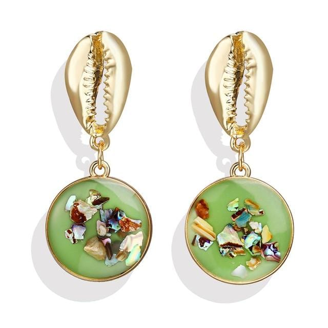 17KM Vintage boucles d'oreilles 2019 géométrique coquille boucles d'oreilles pour femmes filles BOHO résine boucles d'oreilles Brincos mode tortue bijoux