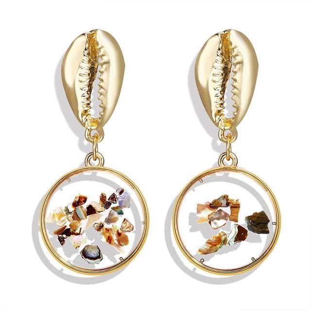 17KM Vintage boucles d'oreilles 2019 géométrique coquille boucles d'oreilles pour femmes filles BOHO résine boucles d'oreilles Brincos mode tortue bijoux