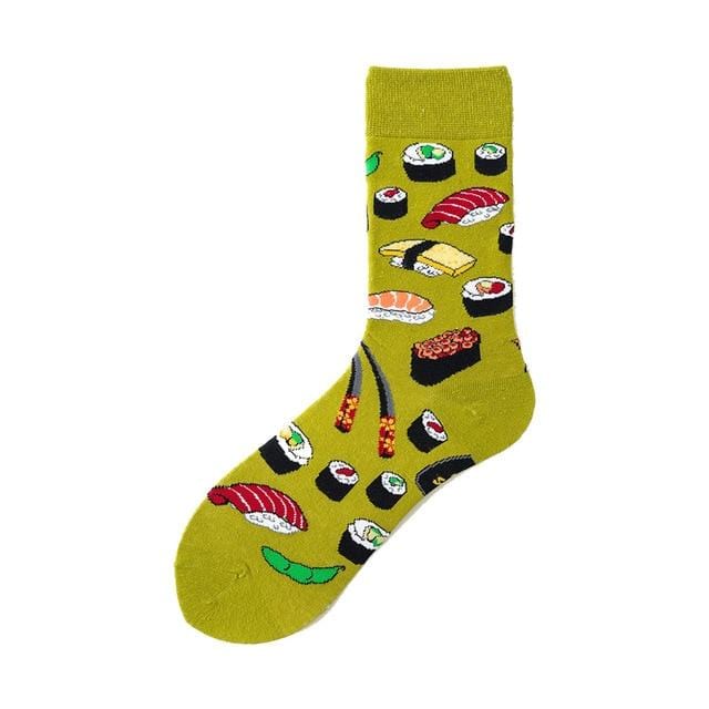 Neuheit Happy Funny Männer Grafik Socken gekämmte Baumwolle Omelette Frosch Crazy Burger Lachs Mais Avocado Vogel Fisch Socke Weihnachtsgeschenk