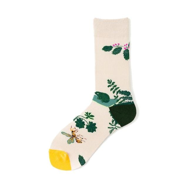 Neuheit Happy Funny Männer Grafik Socken gekämmte Baumwolle Omelette Frosch Crazy Burger Lachs Mais Avocado Vogel Fisch Socke Weihnachtsgeschenk