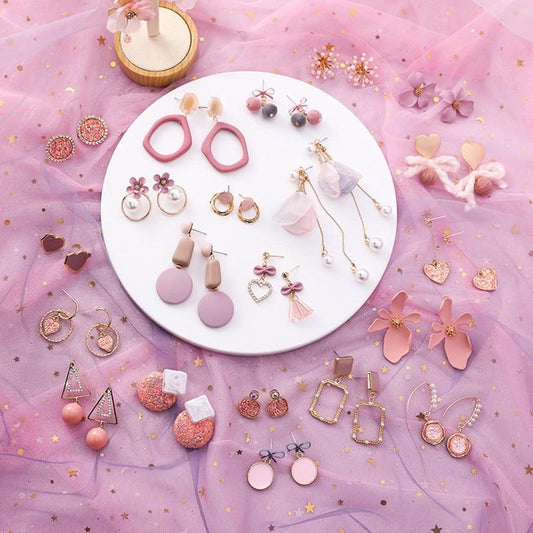 2019 boucles d'oreilles <span>rose</span> fleur coréenne douce géométrique boucle d'oreille simulé perle pendientes mujer pour les femmes gland oreille bijoux brincos