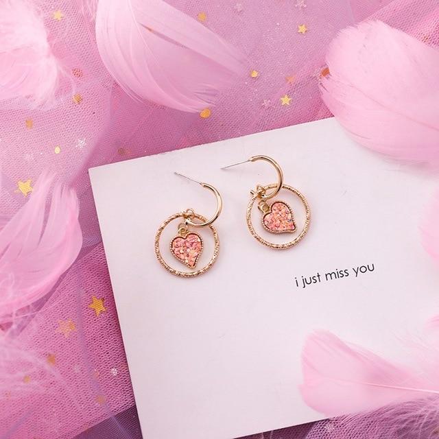 2019 boucles d'oreilles <span>rose</span> fleur coréenne douce géométrique boucle d'oreille simulé perle pendientes mujer pour les femmes gland oreille bijoux brincos