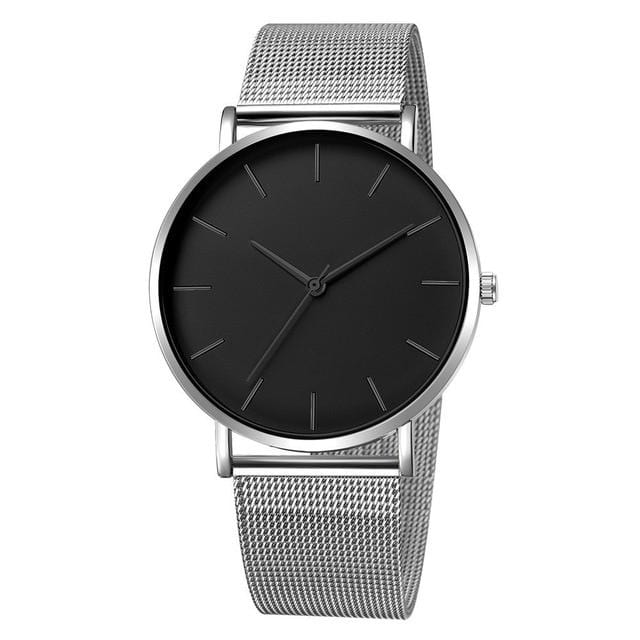 Montre de luxe hommes maille Ultra-mince en acier inoxydable Quartz montre-bracelet mâle horloge reloj hombre relogio masculino livraison gratuite