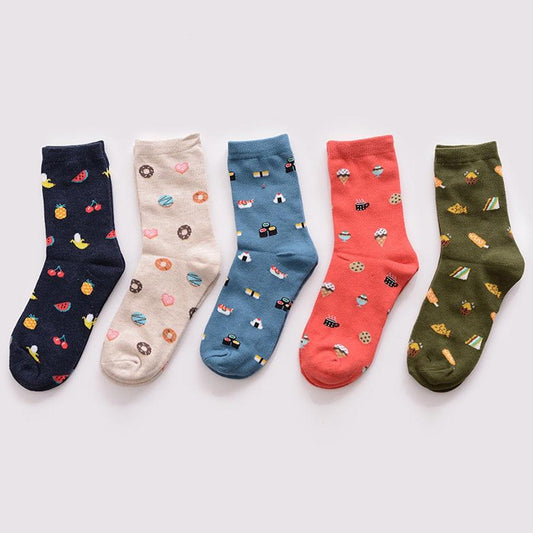 Jeseca hiver chaussettes chaudes pour femmes dessin animé Animal imprimé japonais Kawaii filles chaussettes mignonnes femme Harajuku Vintage Streetwear chaussette