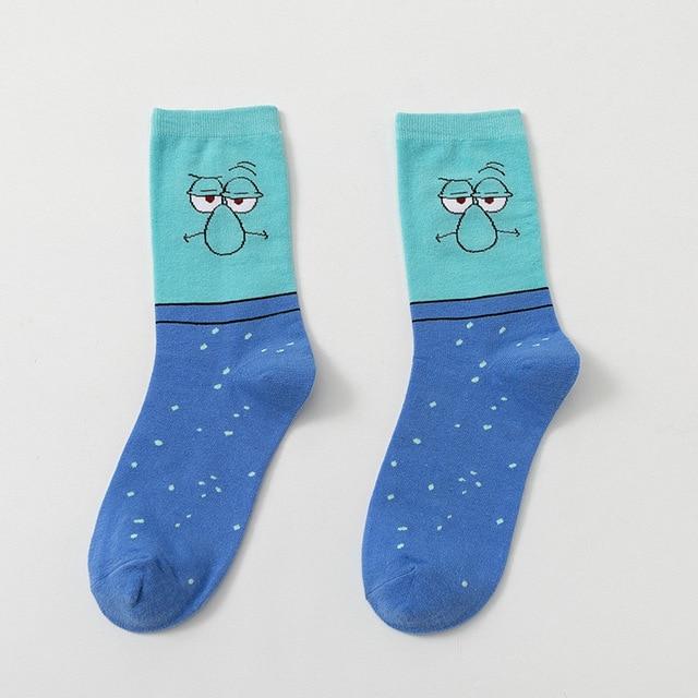 Fashion cotton personality cartoon character socks men and women casual socks unisex Harajuku creative hip hop skateboard socks