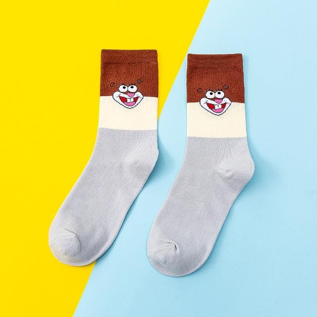 Mode coton personnalité personnage de dessin animé chaussettes hommes et femmes chaussettes décontractées unisexe Harajuku créatif hip hop skateboard chaussettes