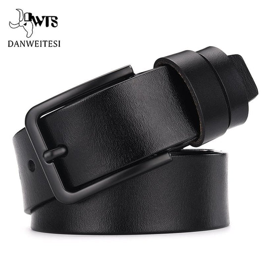 DWTS cow genuine leather luxury strap male belts for men new fashion classice vintage pin buckle leather belt male belt men