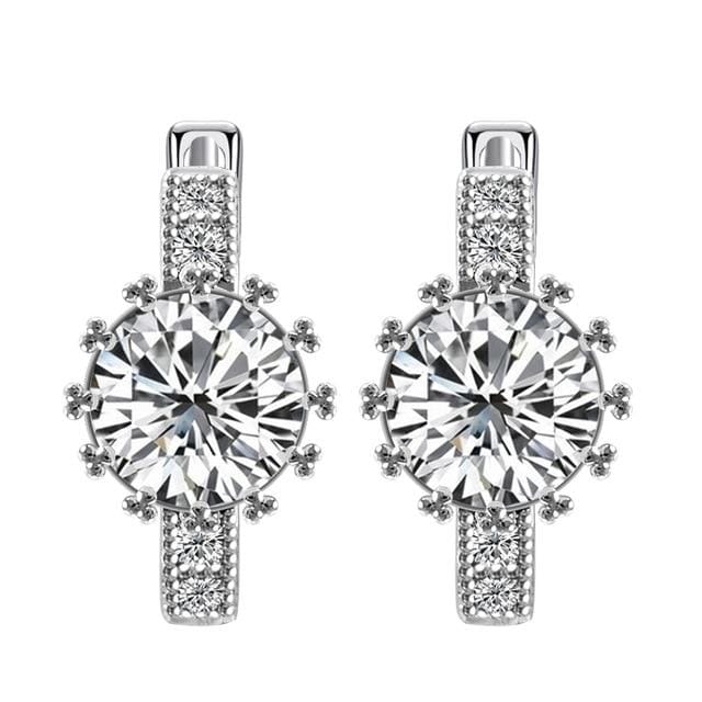 SHUANGR Fashion 10 Colors AAA CZ Element Stud Earrings For Women Vintage Crystal Earrings Statement Wedding Jewelry