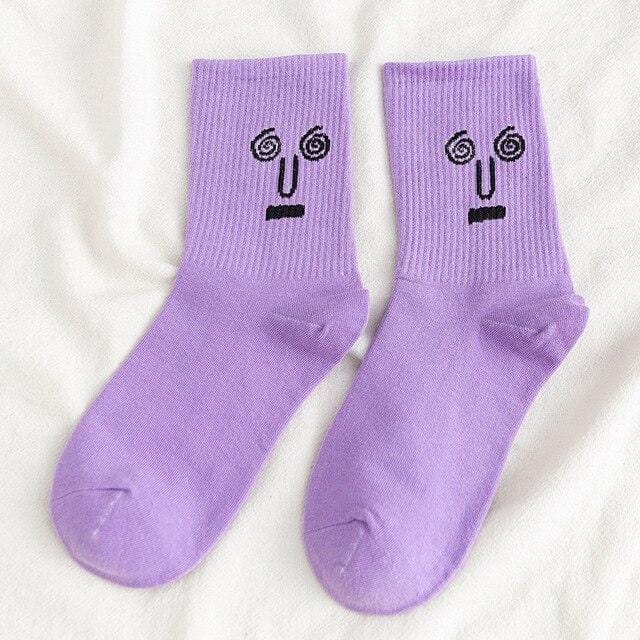 Unisex Surprise Mid Herrensocken Harajuku Bunte lustige Socken Herren 100 Baumwolle 1 Paar Kawaii Größe 35-42