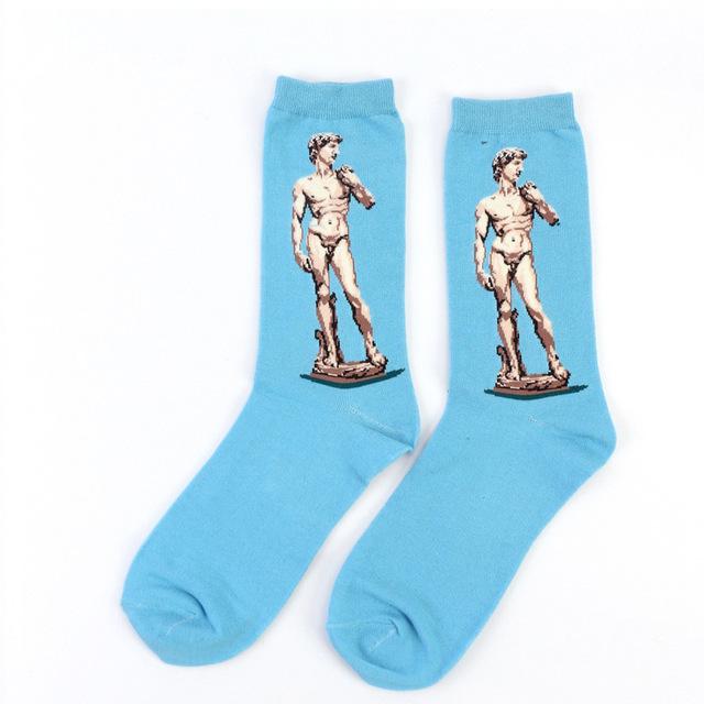 Chaude nuit étoilée automne hiver rétro femmes personnalité Art Van Gogh Mural mondialement célèbre peinture mâle chaussettes huile drôle heureux chaussettes