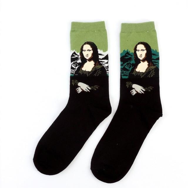 Chaude nuit étoilée automne hiver rétro femmes personnalité Art Van Gogh Mural mondialement célèbre peinture mâle chaussettes huile drôle heureux chaussettes