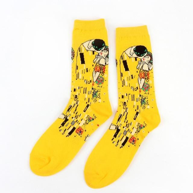 Chaude nuit étoilée automne hiver rétro femmes personnalité Art Van Gogh Mural mondialement célèbre peinture mâle chaussettes huile drôle heureux chaussettes