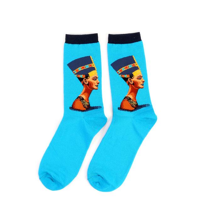 Chaude nuit étoilée automne hiver rétro femmes personnalité Art Van Gogh Mural mondialement célèbre peinture mâle chaussettes huile drôle heureux chaussettes