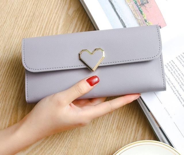 Women Long Wallets Purses Luxury Love Heart Wallets For Ladies Girl Money Pocket Card Holder Female Wallets Phone Clutch Bag