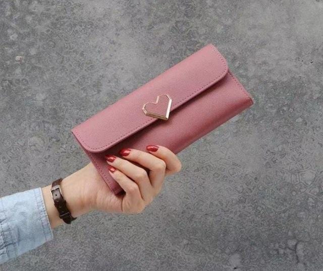 Women Long Wallets Purses Luxury Love Heart Wallets For Ladies Girl Money Pocket Card Holder Female Wallets Phone Clutch Bag