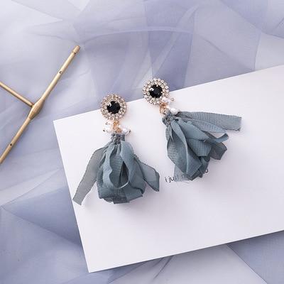 AOMU – boucles d'oreilles géométriques bleues coréennes en acrylique, cercle creux irrégulier carré, pendantes en métal pour femmes, bijoux de fête de plage