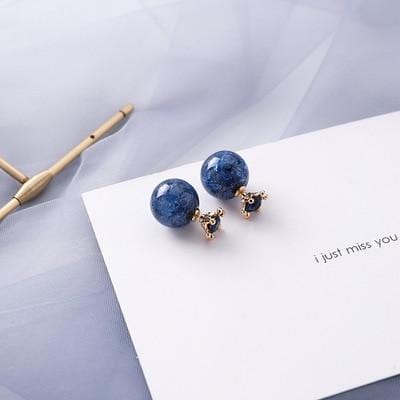 AOMU – boucles d'oreilles géométriques bleues coréennes en acrylique, cercle creux irrégulier carré, pendantes en métal pour femmes, bijoux de fête de plage