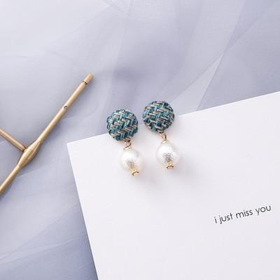 AOMU Korean Blue Geometric Acrylic Irregular Hollow Circle Square Dangle Drop Earrings for Women Metal Bump Party Beach Jewelry