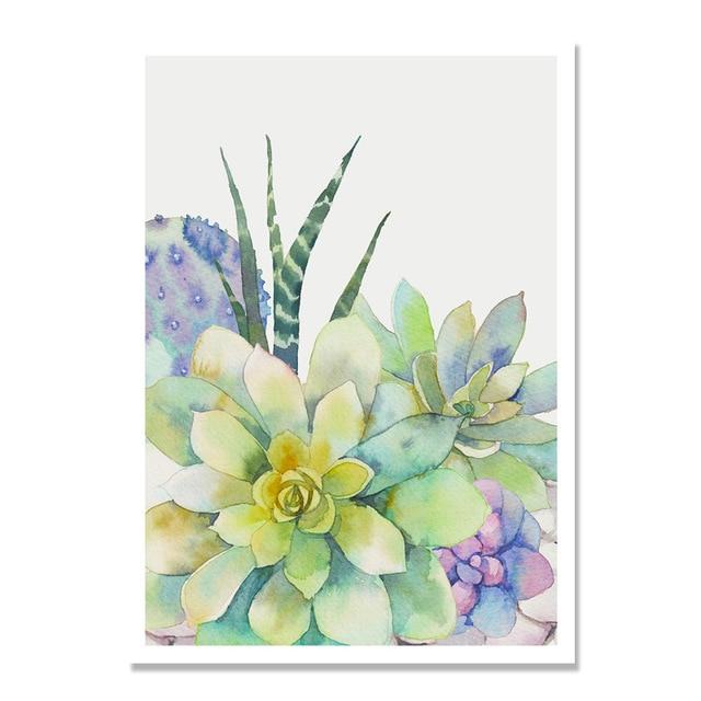 Succulent Plants Nordic Poster Leaf Cactus Flowers Wall Art Print Posters And Prints Canvas Painting Wall Pictures Home Decor