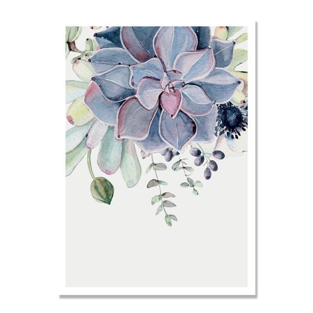 Succulent Plants Nordic Poster Leaf Cactus Flowers Wall Art Print Posters And Prints Canvas Painting Wall Pictures Home Decor