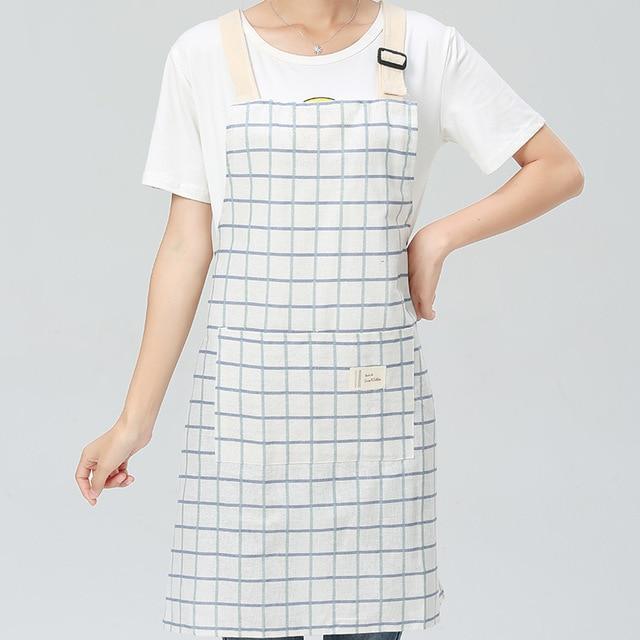 SINSNAN New Hot Fashion Lady Women Men Adjustable Cotton Linen High-grade Kitchen Apron For Cooking Baking Restaurant Pinafore