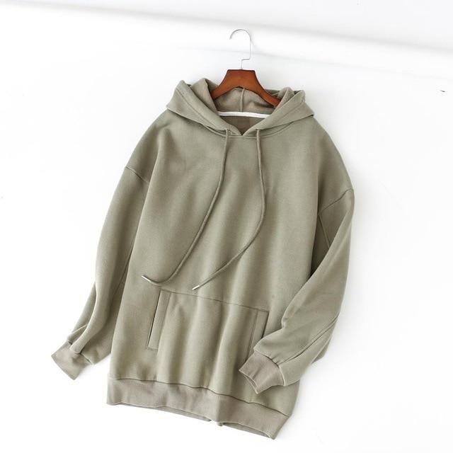 Tangada Frauen Fleece Hoodie Sweatshirts Winter japanische Mode 2019 Oversize Damen Pullover warme Tasche Kapuzenjacke SD60