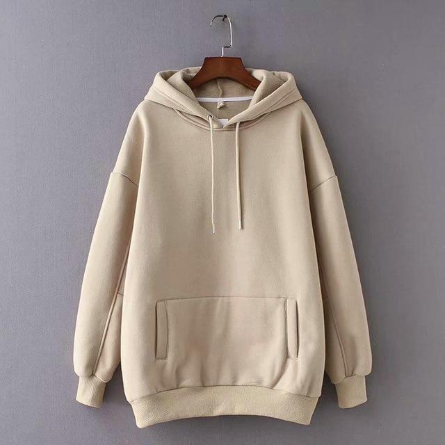 Tangada Frauen Fleece Hoodie Sweatshirts Winter japanische Mode 2019 Oversize Damen Pullover warme Tasche Kapuzenjacke SD60